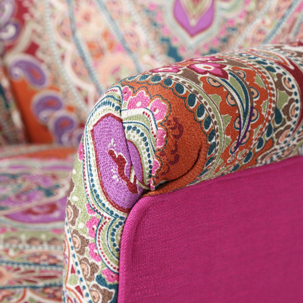 Aaren Pink Patterned Armchair