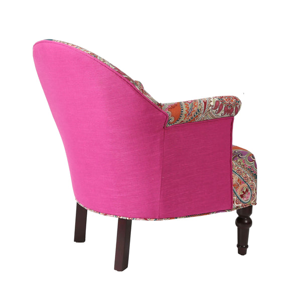 Aaren Pink Patterned Armchair