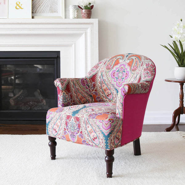 Aaren Pink Patterned Armchair