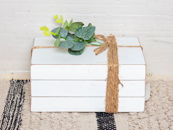 Wooden Book Bundle Decor