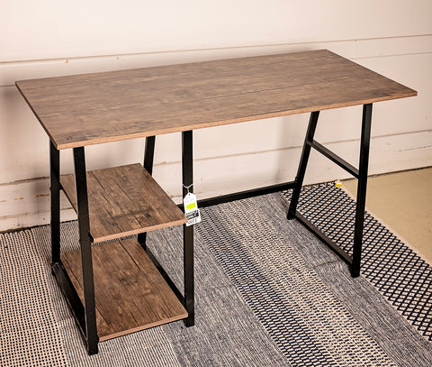 Brown Desk with Two Shelves