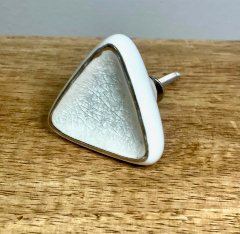 White Triangle Ceramic Knob