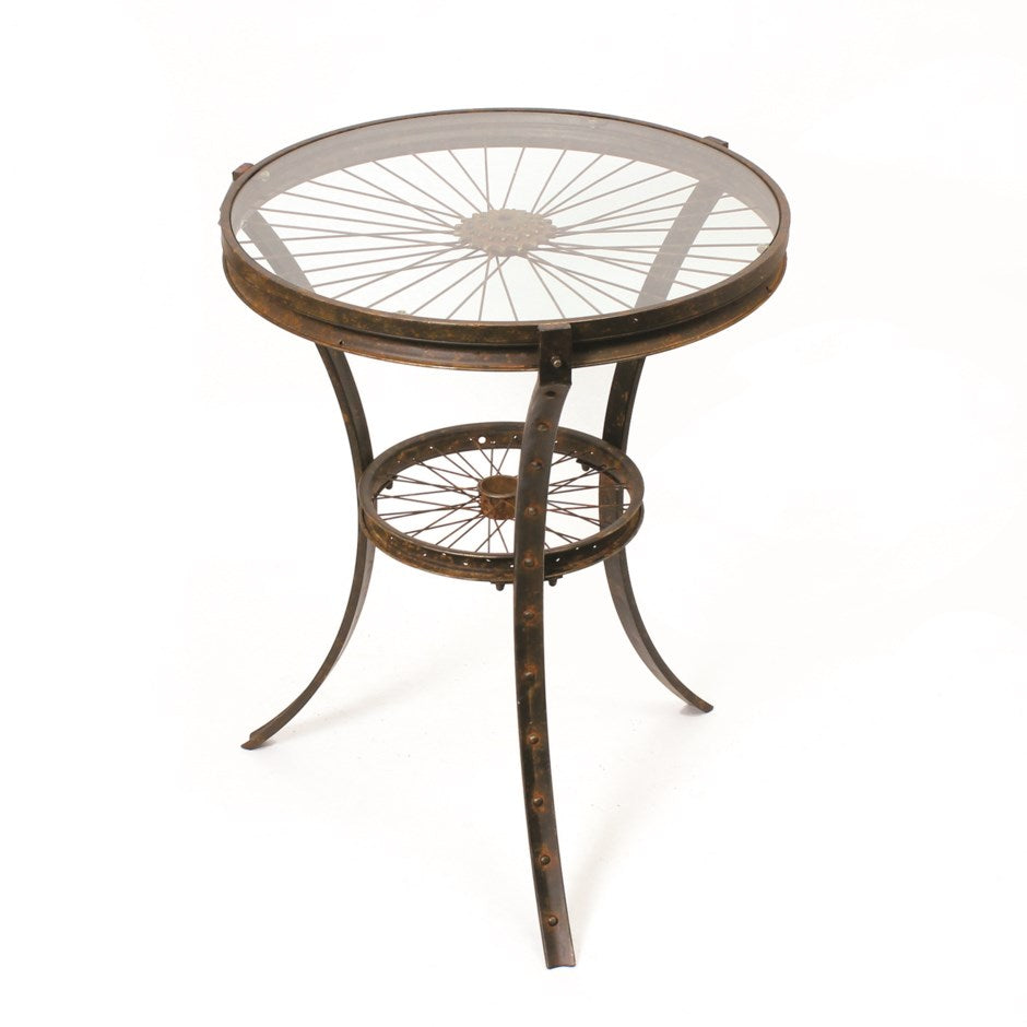 Large Brown Wheel Table