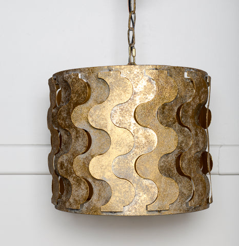 Antique Gold Wave Light - Round