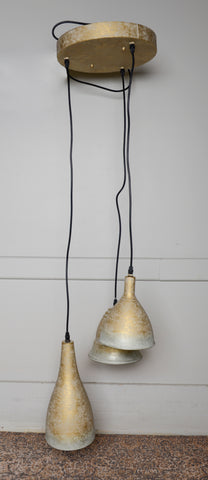 Distressed Gold 3-Pendant Light