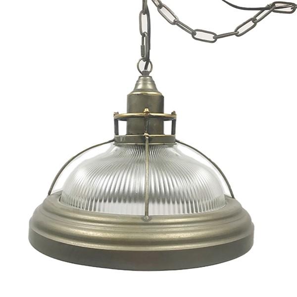 Glass & Metal Pendant Dome Light