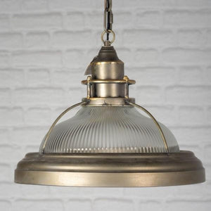 Glass & Metal Pendant Dome Light